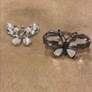 Silver Butterfly Ring with Butterfly Pendant